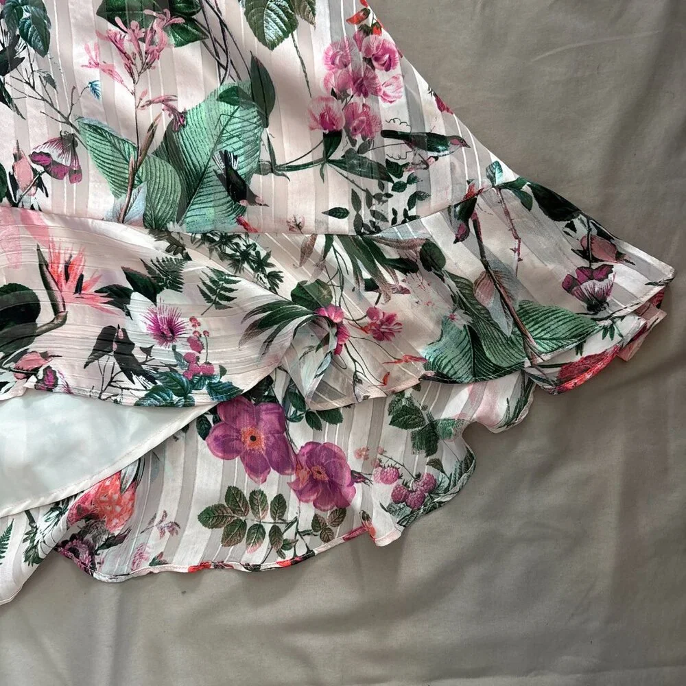 Banana Republic Botanical Fit Flare Midi Dress Sz 6 Pockets - Picture 2 of 6